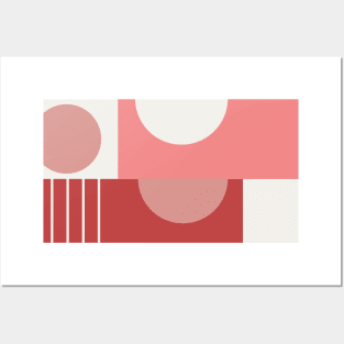 red white and beige pattern Posters and Art